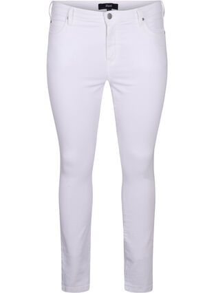 Super slim Amy jeans med høyt liv, White, Packshot image number 0
