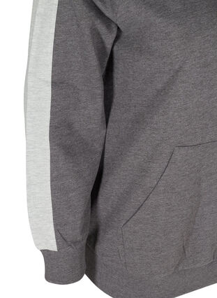 Hettegenser med lomme, Dark Grey Melange, Packshot image number 3