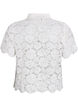 Skjortebluse i blonde med perleknapper, Vanilje, Packshot image number 1