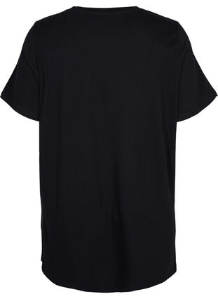 Oversize pysjamas T-skjorte i økologisk bomull, Black w. 93, Packshot image number 1