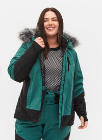 Skijakke med avtagbar hette, Mallard Green Comb, Model