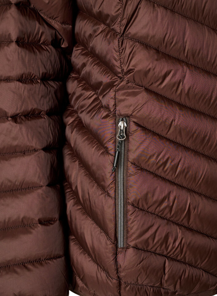 Lett jakke med hette, Brun, Packshot image number 3