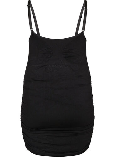 Sømløs topp til gravide med ammefunksjon, Black, Packshot image number 1