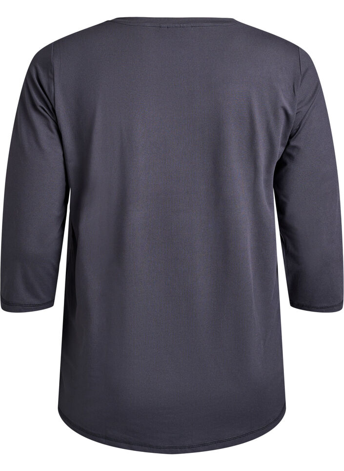 Treningsbluse med 3/4-ermer, Gr&aring;, Packshot image number 1