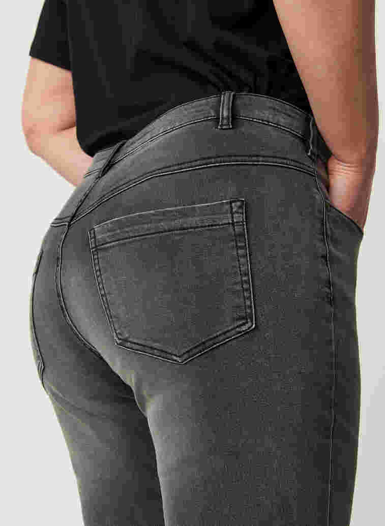 Super slim Amy jeans med høyt liv, Dk Grey Denim, Model image number 3