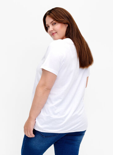 Bomullst-skjorte med folie-trykk, B. White w. Believe, Model image number 1