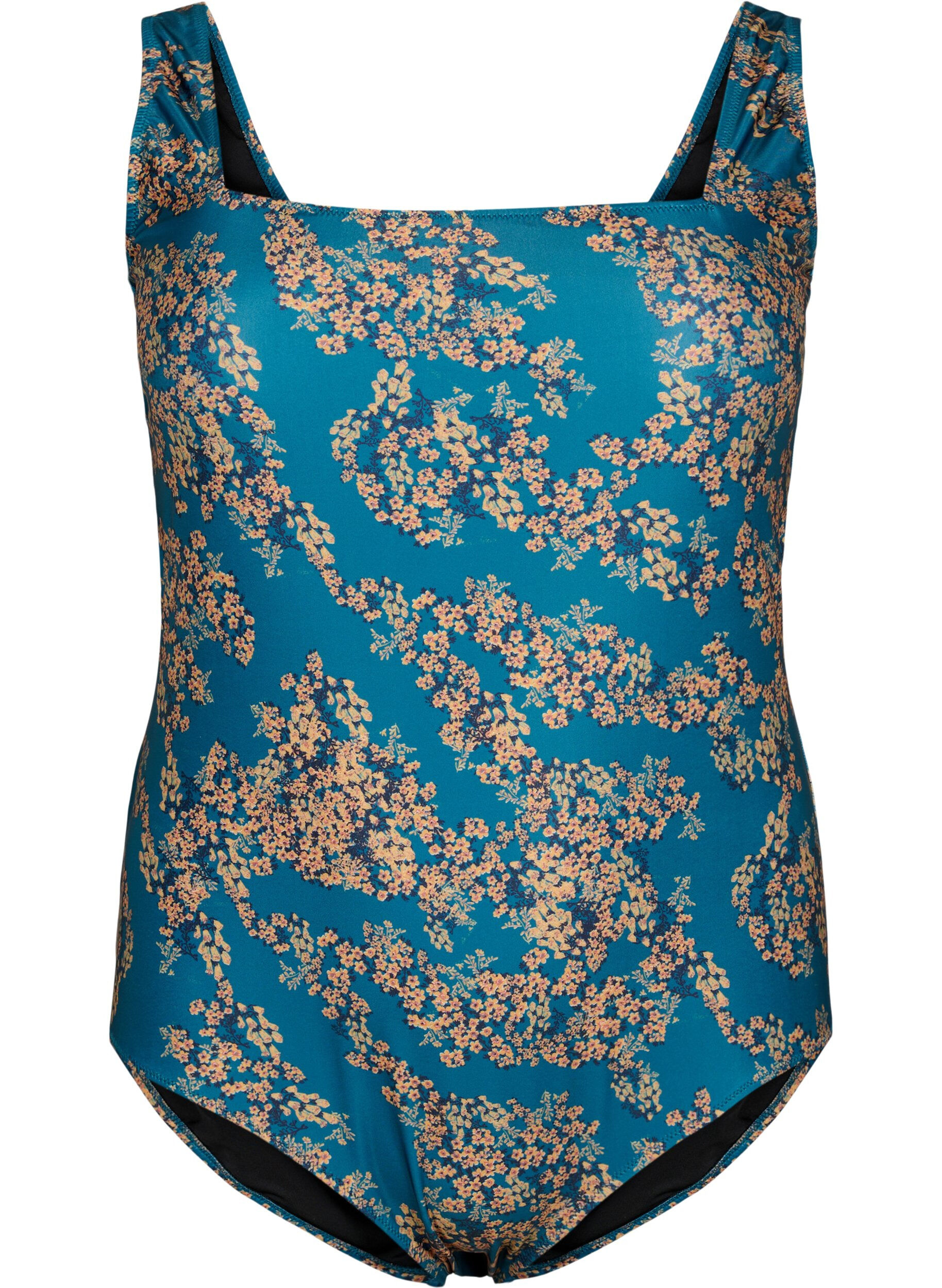 Zizzi Badedrakt med blomstertrykk, Zebra Flower, Packshot image number 0