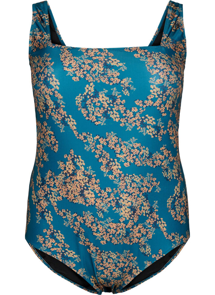 Badedrakt med blomstertrykk, Zebra Flower, Packshot image number 0