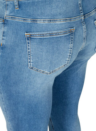 Ekstra slim Nille jeans med høyt liv, Light blue denim, Packshot image number 3