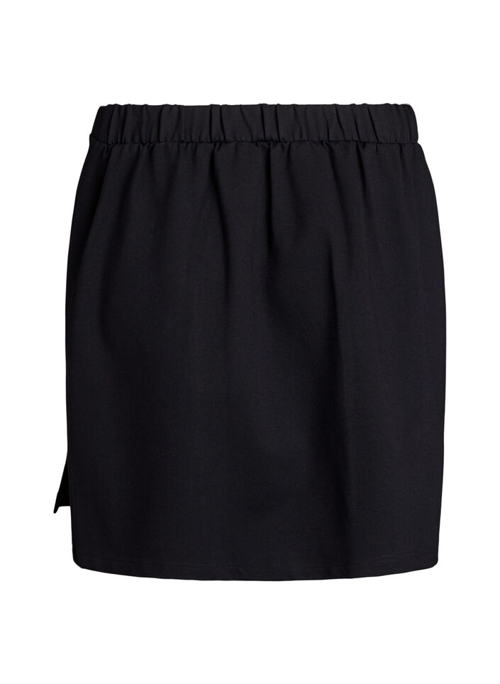 Kort jerseyskj&oslash;rt med splitt, Svart, Packshot image number 1