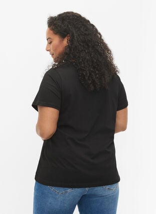 Kortermet T-skjorte med trykk, Black Love, Model image number 1