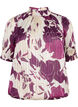 Kortermet smokk bluse med trykk, D.Purple Graphic AOP, Packshot image number 0
