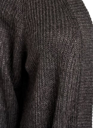 Zizzi FLASH - Lang ribbestrikket cardigan med lommer, Grå, Packshot image number 2