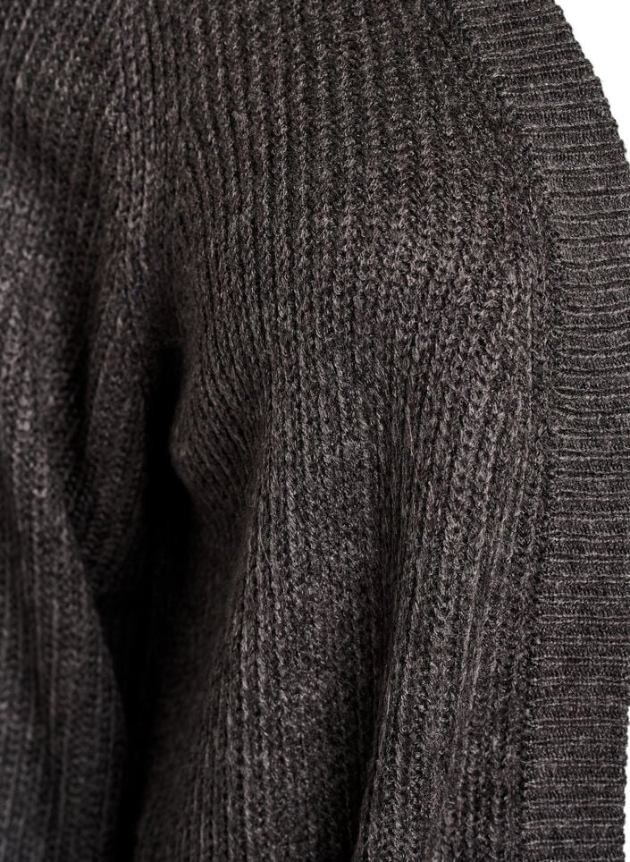 FLASH - Lang ribbestrikket cardigan med lommer, Grå, Packshot image number 2