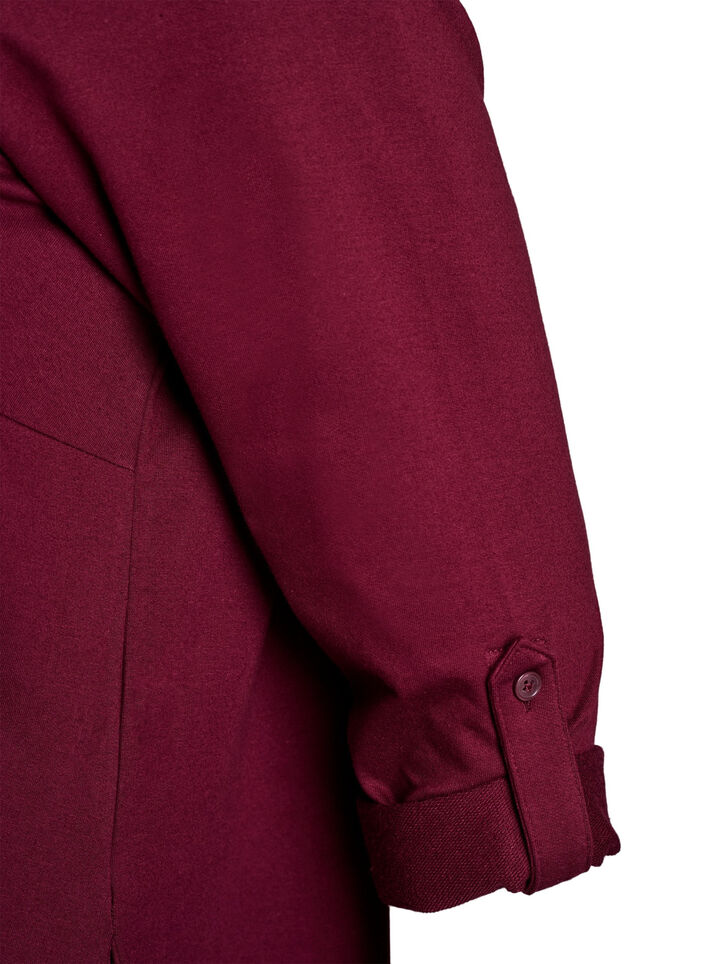 Ballongkjole med lommer, M&oslash;rk Bordeaux, Packshot image number 3