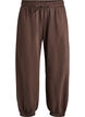 Joggebukser med h&oslash;y midje og lommer, Brun, Packshot image number 0