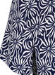 Bluse med V-hals og blomstertrykk, White Blue Flower, Packshot image number 3
