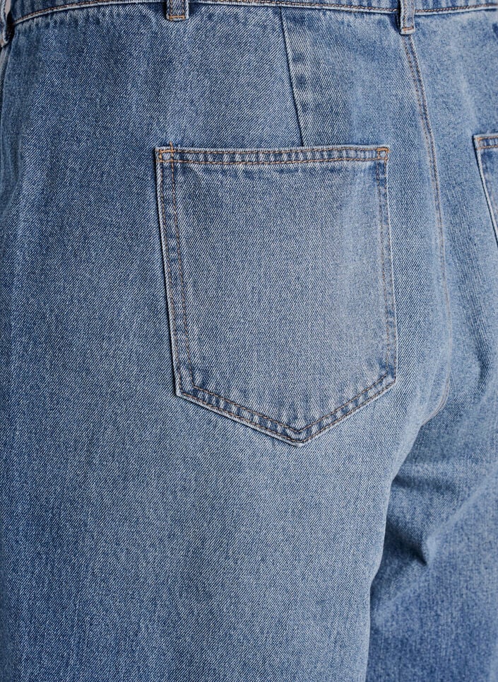 Jeans med h&oslash;y midje og barrel-formet snitt, Bl&aring;, Packshot image number 3
