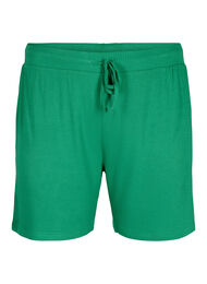 Shorts i viskosekvalitet med ribbestrikk og ledig passform, Jolly Green