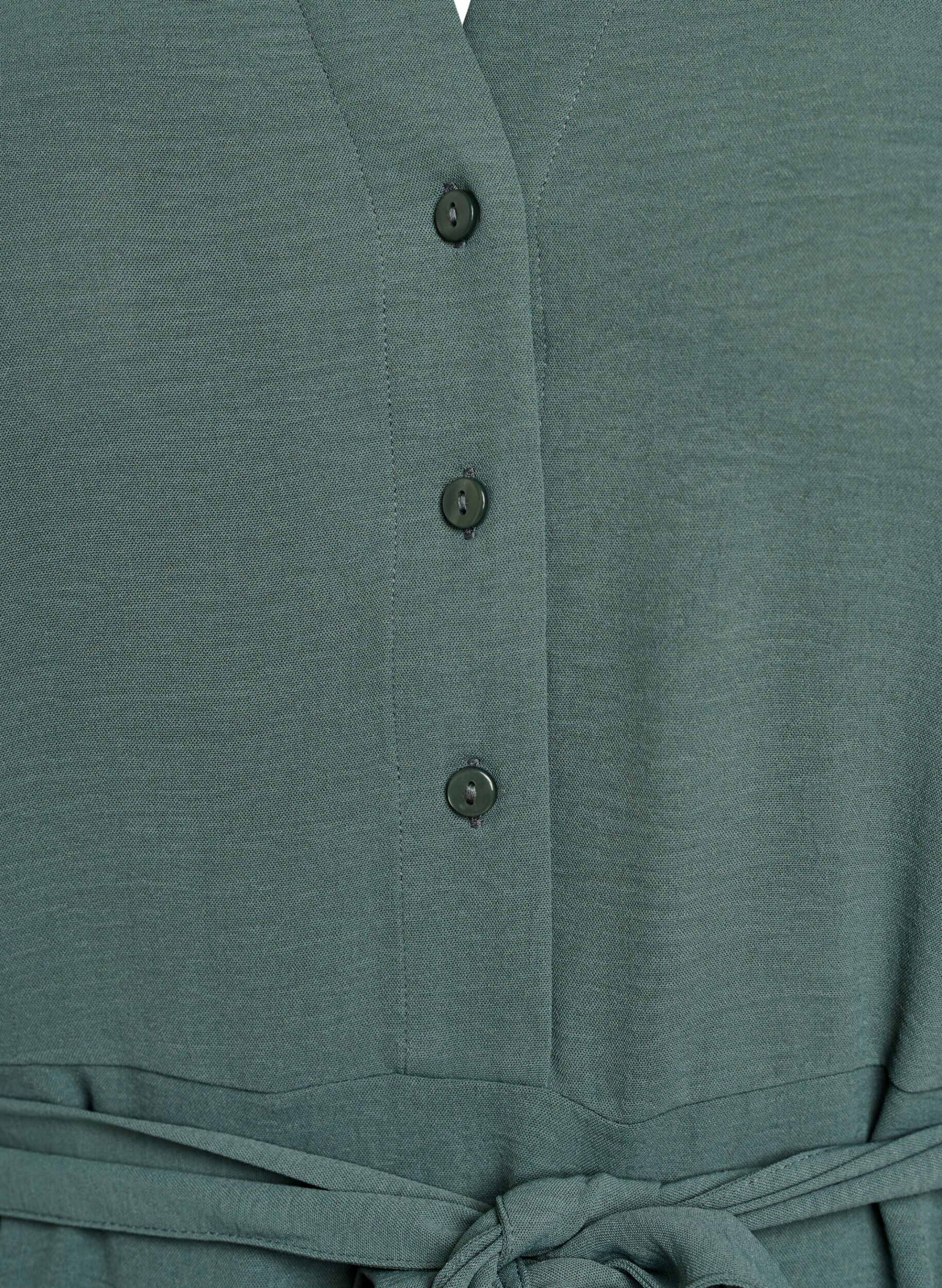 Zizzi Midiskjortekjole med knytebelte, Gr&oslash;nn, Packshot image number 2