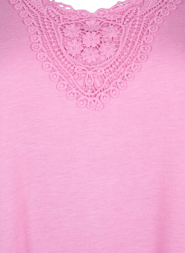 Ermeløs topp med blonder, Rosebloom, Packshot image number 2