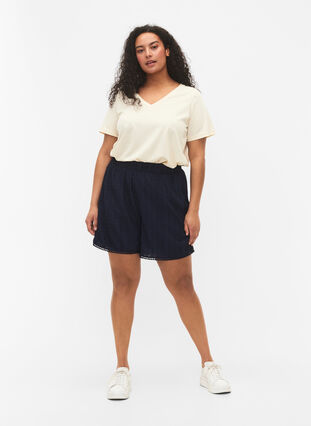 Shorts med strukturmønster, Navy Blazer, Model image number 3