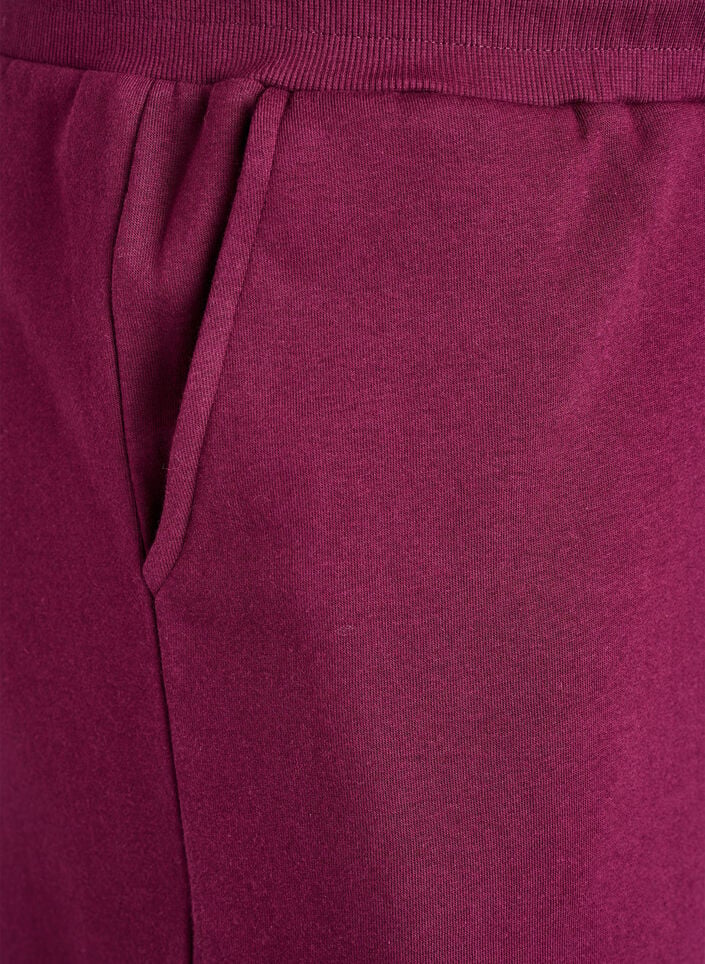 Joggebukser med lommer, M&oslash;rk Bordeaux, Packshot image number 2