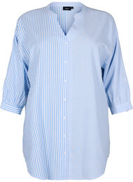 Stripete tunika med 3/4 ermer, D.R.Blue w.Wh.Stripe