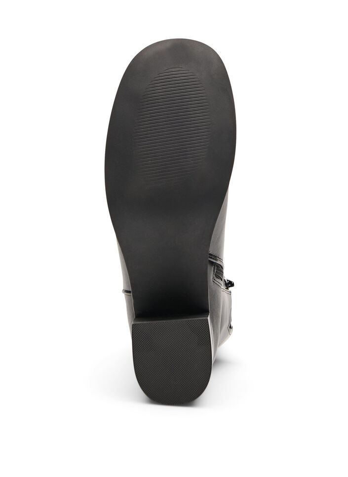 Wide fit - Ankelstøvel med rund tå og blokkhel, Svart, Packshot image number 3