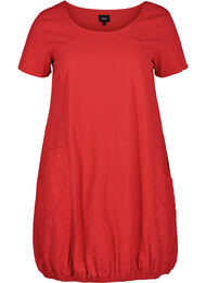 Kortermet kjole i bomull, Lipstick Red