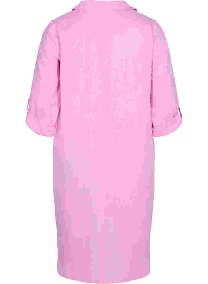 Kjole med V-hals og krage, Begonia Pink, Packshot image number 1