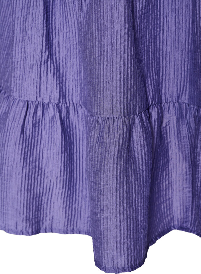 Teksturert A-line kjole, Lilla, Packshot image number 3