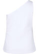 Topp med one-shoulder i bomull, Bright White, Packshot image number 1