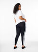 Viskoseleggings med side striper, Black W. Stripe, Model image number 1