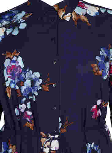 FLASH - Skjortekjole med blomstermønster , Big Blue Flower, Packshot image number 2