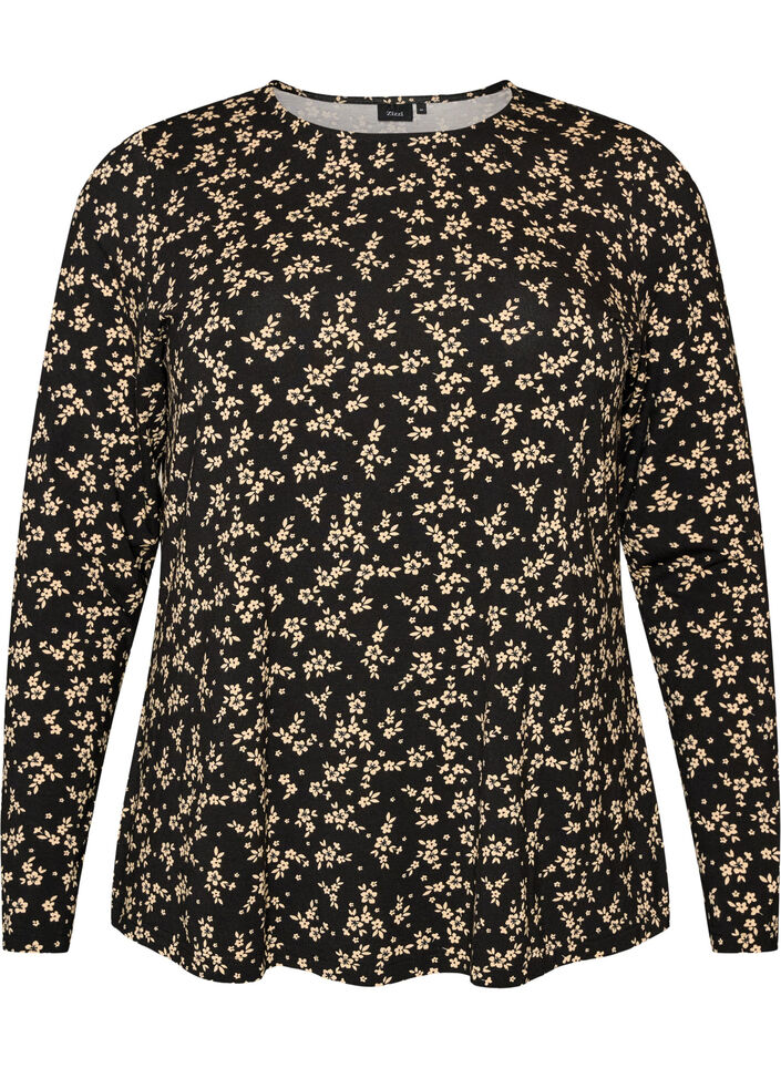 Langermet bluse, Svart, Packshot image number 0