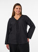Skjortebluse med broderie anglaise, Svart, Model image number 0