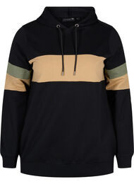 Hettegenser med trackdetaljer, Black/Camel