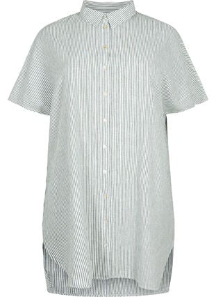 Lang skjorte med korte ermer, Black Forest Stripe, Packshot image number 0
