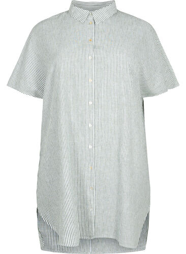 Lang skjorte med korte ermer, Black Forest Stripe, Packshot image number 0