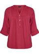 Bluse i bomullsmuslin med broderie anglaise, R&oslash;d, Packshot image number 0