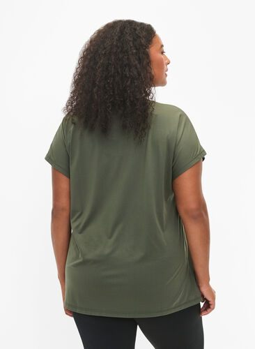 Kortermet trenings-T-skjorte, Thyme, Model image number 1