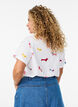Bomulls T-skjorte med hundetrykk, Hvit, Model image number 2