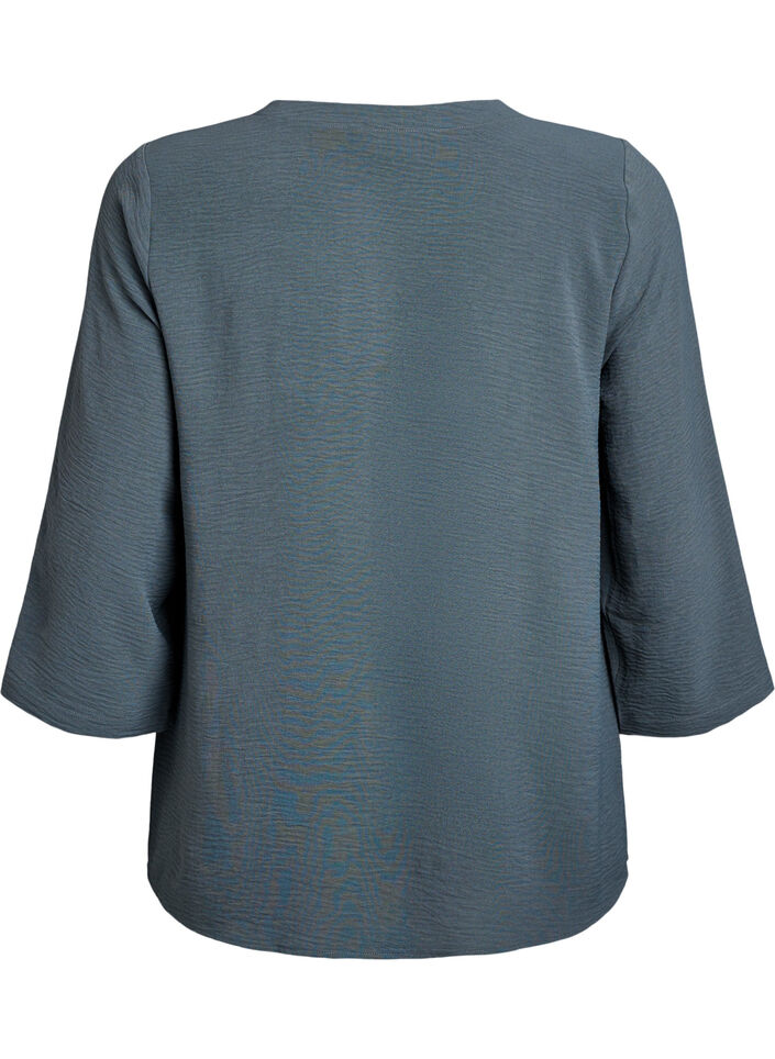 Bluse med 3/4 ermer, Gr&oslash;nn, Packshot image number 1