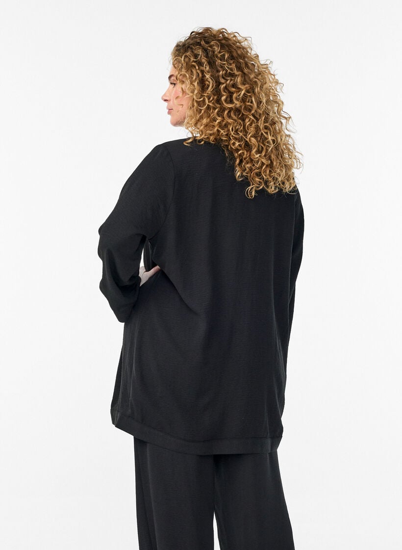 Kimono med 7/8 ermer, Svart, Model image number 2