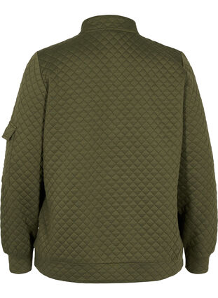 Quiltet genser med glidelås, Ivy Green, Packshot image number 1
