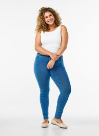 Super slim Amy jeans med høyt liv, Blå Super slim Amy jeans med høyt liv, Blå, Model