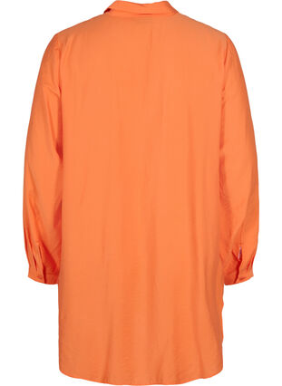 Lang skjorte i viskose, Celosia Orange, Packshot image number 1