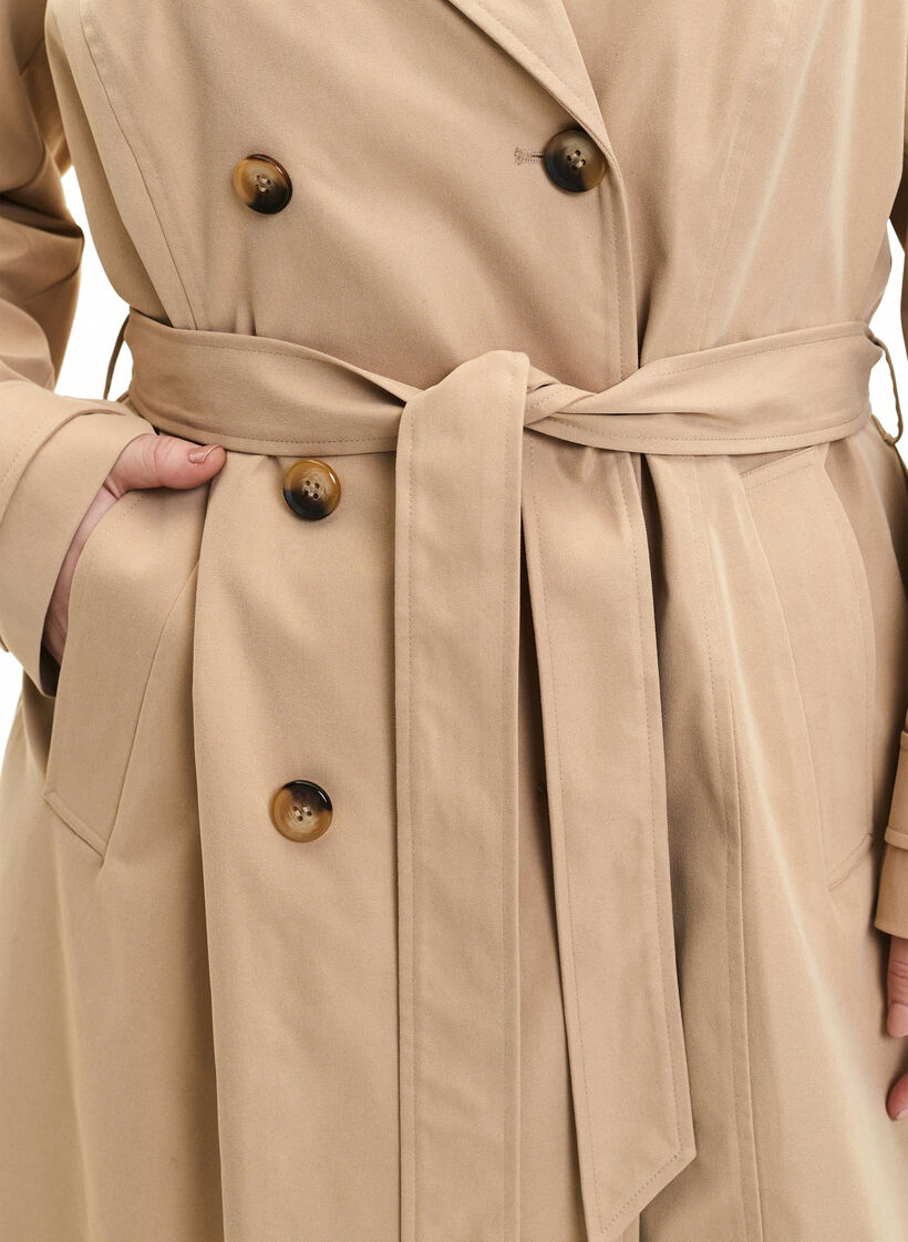 Trenchcoat med lommer og belte, Nomad, Model image number 2