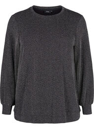 Bluse med shimmer mønster, Silver ZigZagShimmer